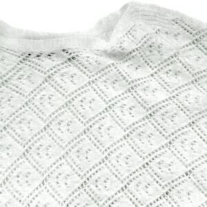 ANTHROPOLOGIE Oliver O Medium SOFT White‎ Sheer Diamond Eyelash Fuzzy Sweater